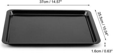 Прямокутне деко, корпус духовки з вуглецевої сталі з антипригарним покриттям, підходить для випікання різних страв (чорний)