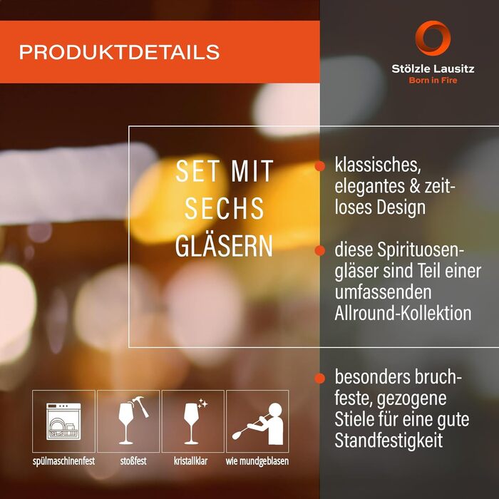 Бокал для граппы 100 мл, набор 6 предметов, Classic Stölzle Lausitz