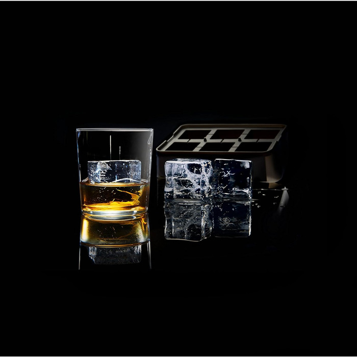 Силіконовий льодогенератор Lurch ICE FORMER преміум-класу з кришкою на 20 кубиків льоду розміром 3 см, чорний, кубик 3 см (куб 5 см)