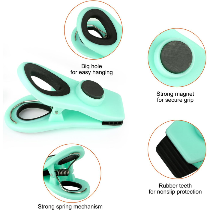 Набір прищіпок-затискачів із магнітом, блакитне омбре 12 шт TACGEA