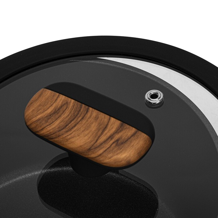 Ковш Fissman FEORELLA 16x8,5 см 1,45 л со стеклянной крышкой алюминий с антипригарным покрытием (14510)