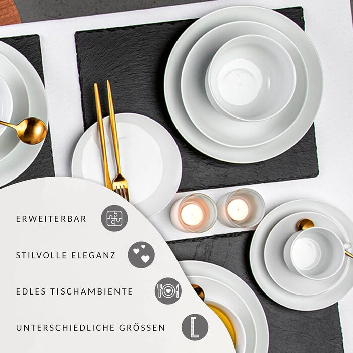 Столовий сервіз, білий, порцеляна 24 шт. на 6 персон Sänger New Port