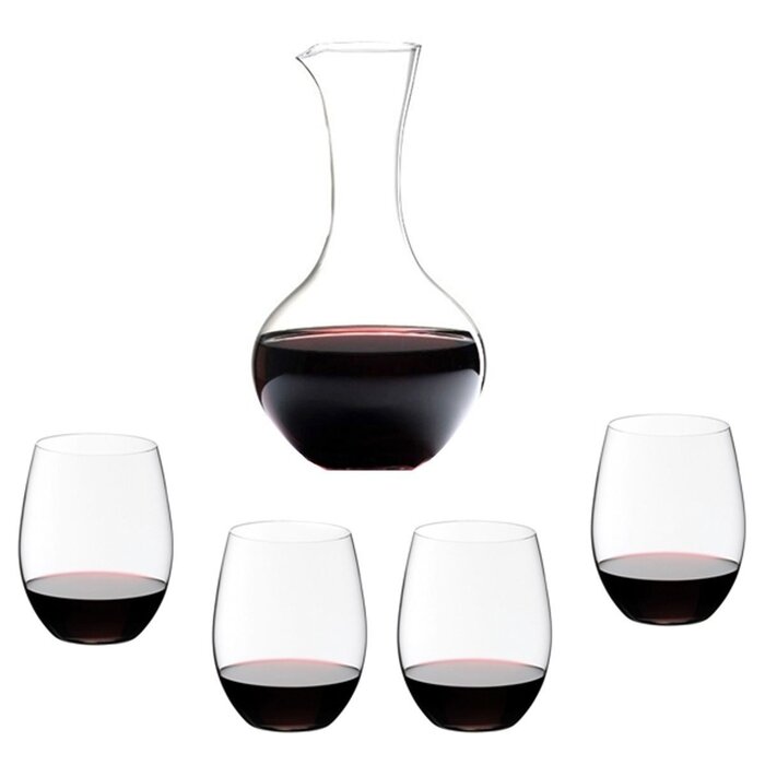 Декантер і набір келихів, 5 предметів, безсвинцевої кришталь, O Wine Tumbler Riedel