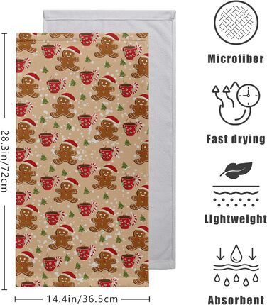 Набір з 2 кухонних рушників, Різдвяний пряник, 36,5 х 72 см Kwlegh