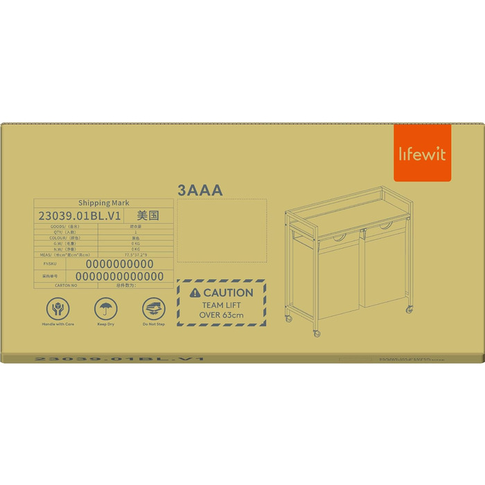 Сворачиваемая корзина для белья Lifewit, 95 л 2 выдвижные корзины для белья с верхней полкой и 2 семными сумками и ручками, сортировщик белья для прачечной, спальни, ванной комнаты и общего номера, черный 76x33,5x78 см Деревенский коричневый черный