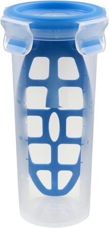 Набір контейнерів для зберігання продуктів EMSA Clip & Close, прямокутні, 5 x 0,8 л, коробки для зберігання, 100 герметичні, придатні для миття в посудомийній машині, морозильної камери та мікрохвильової печі, прозорі, сині, зроблені в Німеччині, N10307 (