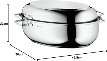 Жаровня 8,5 л з кришкою, дротяною вставкою та термометром для м'яса WMF