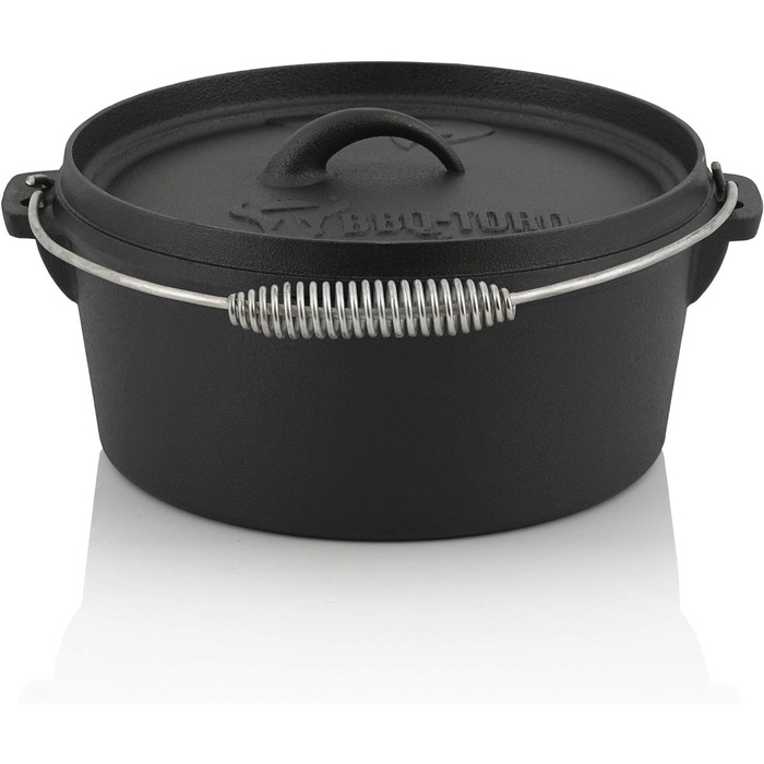 Набір голландської духовки барбекю-Торо в дерев'яній коробці, чавун, попередньо приправлений, набір гриля з голландською духовкою, дерев'яна коробка, сковорода, каструля, сковорода, підставка, підйомник кришки (10 предметів)