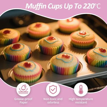 Набор из 300 бумажных формочек для мафинов, разноцветный AiQInu