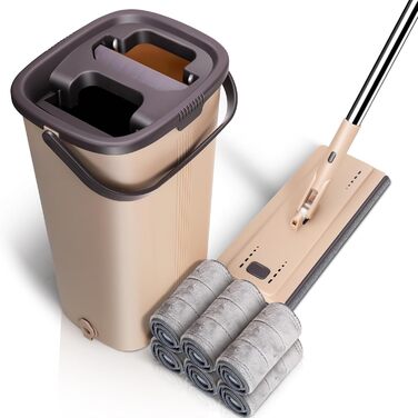 Набір швабри з відром 140 см коричневий MASTERTOP