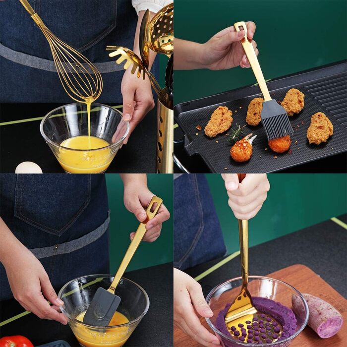 Набор золотых кухонных принадлежностей из 13 предметов из нержавеющей стали Berglander