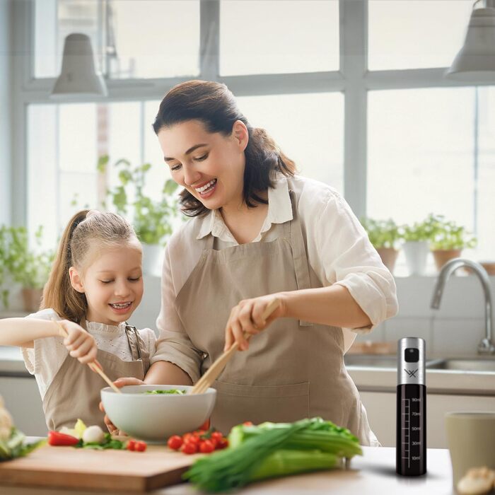 Масляный распылитель VALUXE для растительного масла и уксуса с защитой от ультрафиолета Стекло и распылительный фильтр - Бутылка с распылителем масла из нержавеющей стали - Точный распылитель оливкового масла, распылитель масла, распылитель масла (матовая