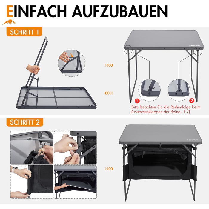 Стіл для кемпінгу 80 х 60 см Portal