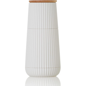 Набір перцево-сольових млинів у рельєфному дизайні, чорно-білий, з керамічною шліфувальною машиною CeraCut (білий), 150