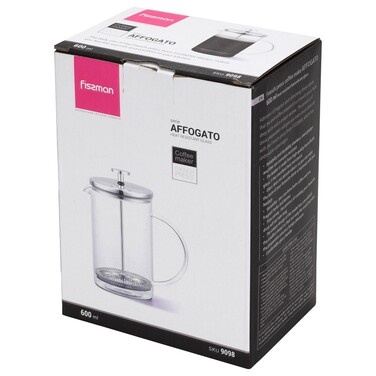 Заварочный чайник с поршнем Fissman AFFOGATO 600 мл стеклянная колба (9098)