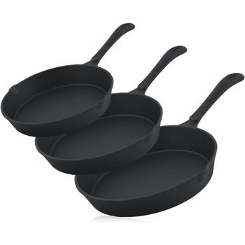 Набір з 3 чавунних сковорідок 16 см, 20 см, 24 см BBQ-Toro