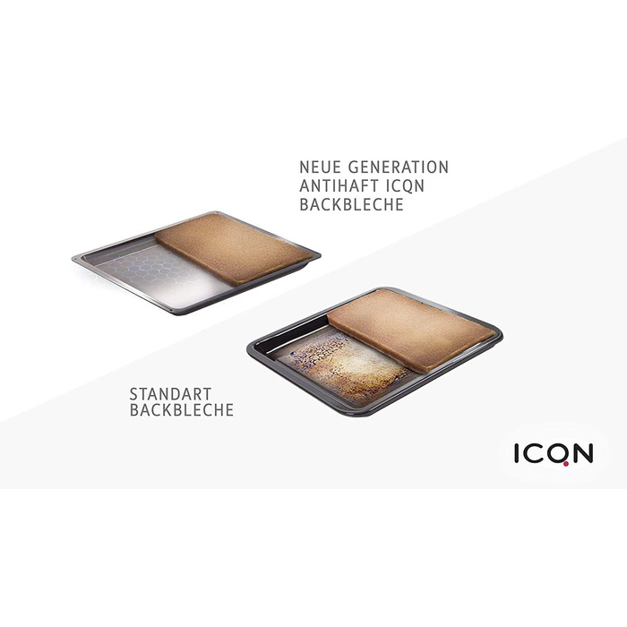 См, набір форм для випікання та решіток, глибока емальована сковорідка 3 см і хромована решітка для духовки та плити, стійка до подряпин і корозії, чорна (антипригарне покриття 455 x 60 мм), 45,5 x 36