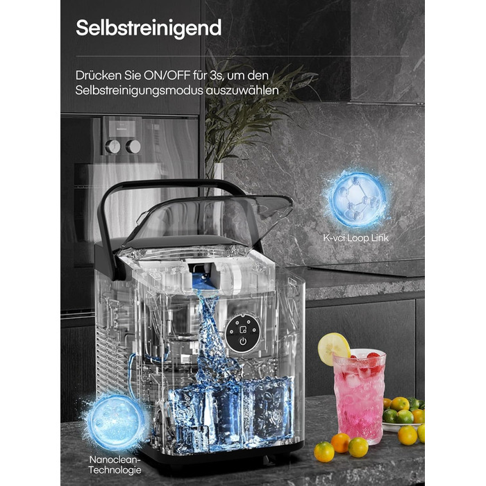 Льодогенератор 1,5 л 120 Вт чорний FOHERE