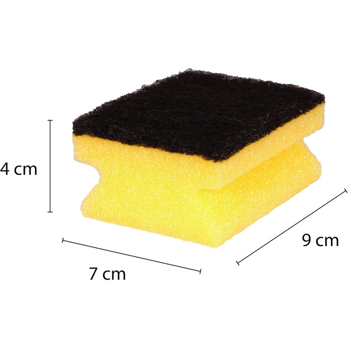 Губка для миття посуду, набір 10 предметів, жовтий/чорний Sonty