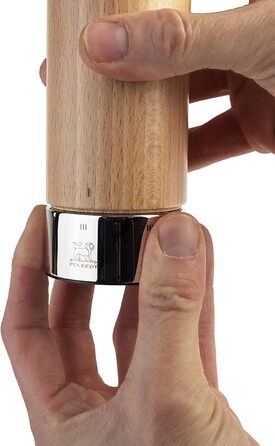 С кривошипом, Классическая регулировка помола, Высота 18 см, Дерево/нержавеющая сталь, натуральный, 37307 (Соляная мельница, натуральная и нержавеющая сталь)