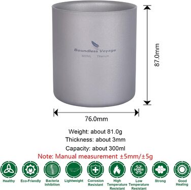 Титанова кружка з подвійними стінками 300 мл. D-Ti3029D Boundless Voyage