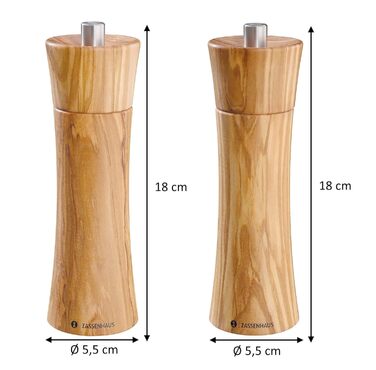 Оливковое дерево, коричневый, 6.2 x 22.4 x 25.8 см, 0000023046 Mill Set Frankfurt