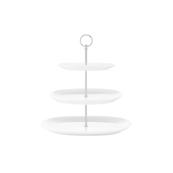 ARDESTO Блюдо 3-х ярусное, 32х32см, фарфор, белый