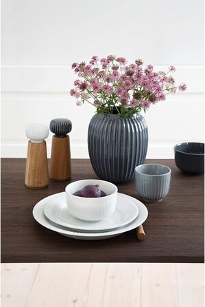 Ваза Hammershøi Данський дизайн для квітів ручної роботи, біла (H21 см, антрацитно-сіра)