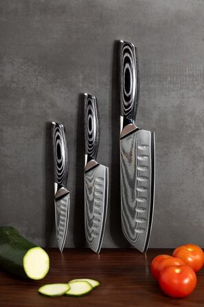 Набор дамасских ножей 31 23 и 19 см Pro Wolfblood