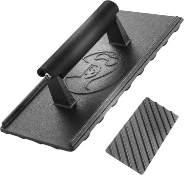 Г Розбивачка для бургерів з термостійкою ручкою Прес для бургерів, який можна мити в посудомийній машині Професійний прес для пиріжків ідеально підходить для смаження м&39яса на грилі Прес для бургерів Smash (чавунний прес для гриля), 839