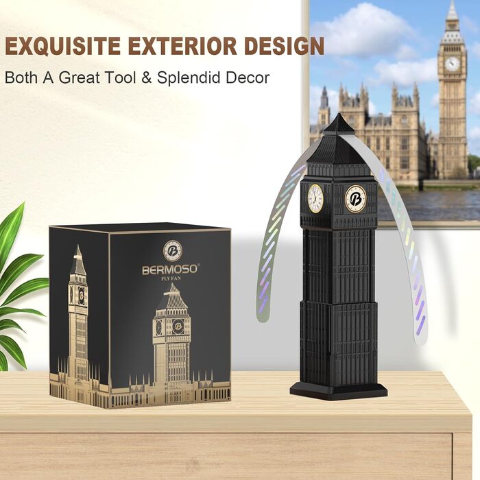 Вентилятор отпугиватель насекомых 4 шт черный bermoso