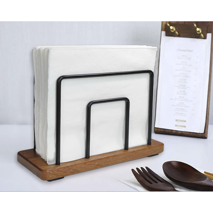 Тримач для серветок з металу та дерева Hosmore