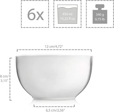 Набір салатників Singer Sunfort Набір мисок з 6 предметів для 4 осіб з керамограніту, салатники Ємність 1,1 л, розширюваний, повсякденний, спеціальна вечеря, сімейна вечеря, набір чаш на відкритому повітрі (300 мл)