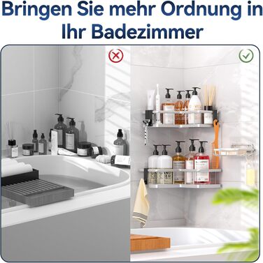 Набір кутових полиць для душу, 3 предмети, сріблястий YASONIC