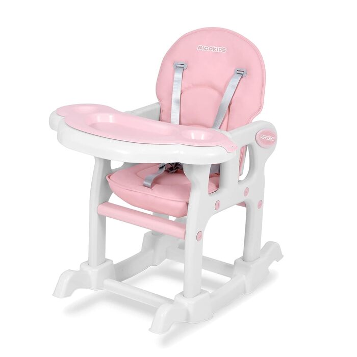 Дитячий стільчик для годування 5-в-1 рожевий Ricokids
