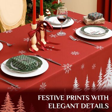 Велика різдвяна скатертина, червона, 300 x 150 см. Softalker