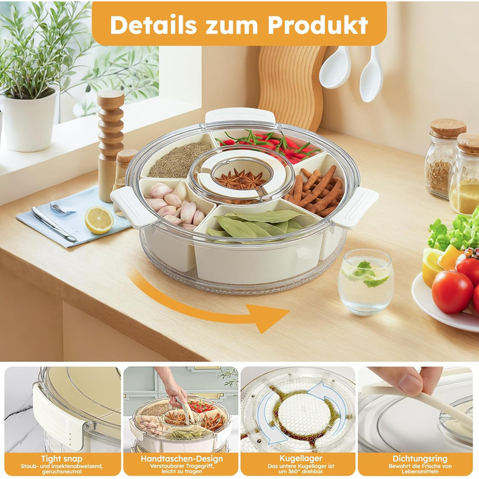 Коробка для снеків з відділеннями, білий Blomise