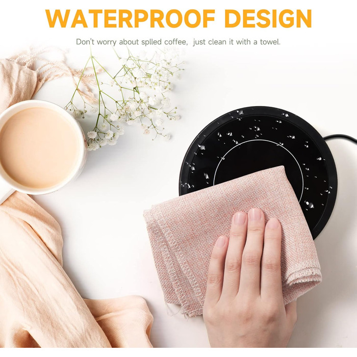 Електричний підігрівач для чашок 36 Вт круглий, чорний BTOYM