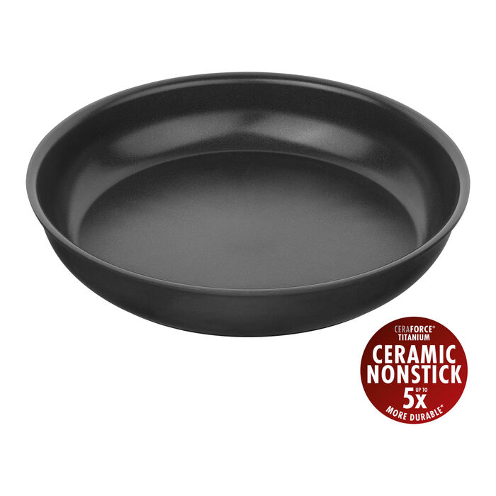 Сковорода 28 см без ручки с антипригарным покрытием, черная Unlock Zwilling