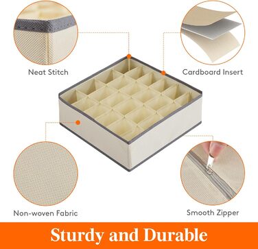 Набор из 4 органайзеров для носков и нижнего белья, хаки Lifewit