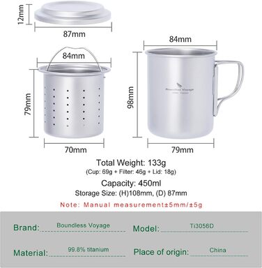 Кавоварка для кемпінгу 450мл. Boundless Voyage