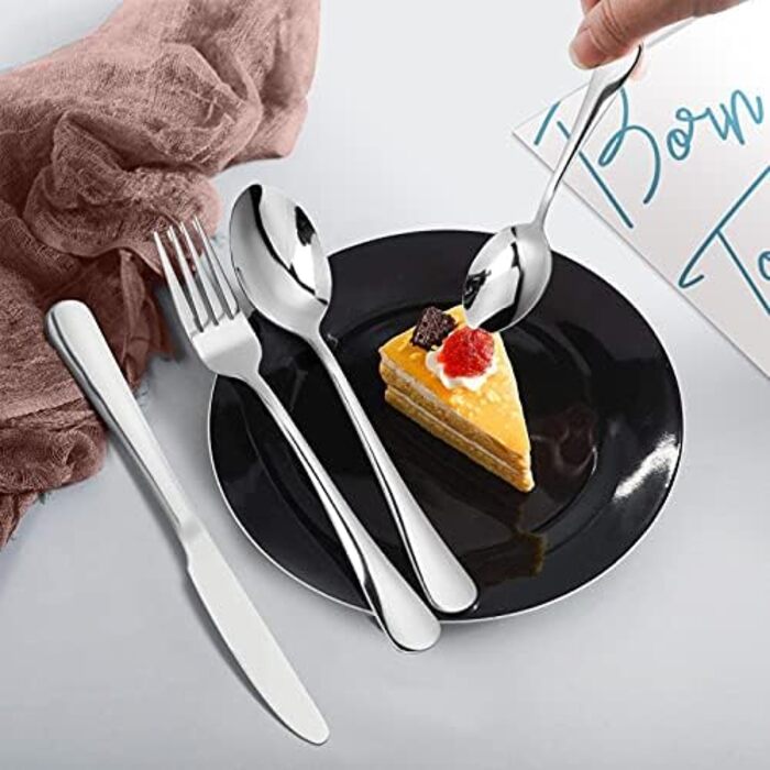 Набор столовых приборов на 6 человек, 24 предмета, серебристые peinat