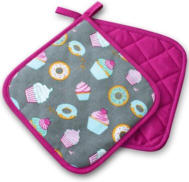 Кухонний, червоний, 1 пара, ЗІЗ категорії II, термостійкий до 250C, перевірений та сертифікований продукт (прихватки, тістечка)