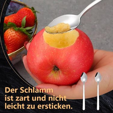 Ложка Dreamil для грейпфрута, 2 шт., ложка для фруктів з нержавіючої сталі, ложка для ківі, яку можна мити в посудомийній машині, із зубчастим краєм, десертна ложка для фруктів для дитячого харчування