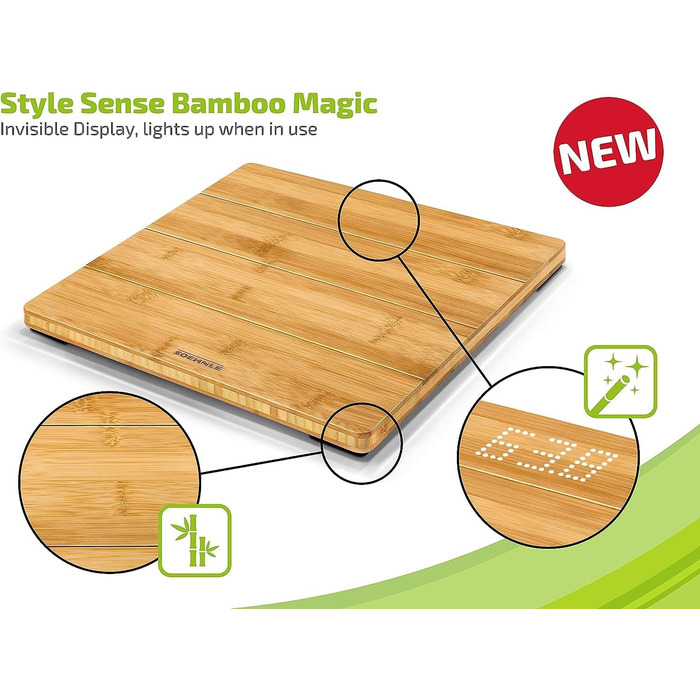 Цифрові ваги із справжнього бамбука Soehnle