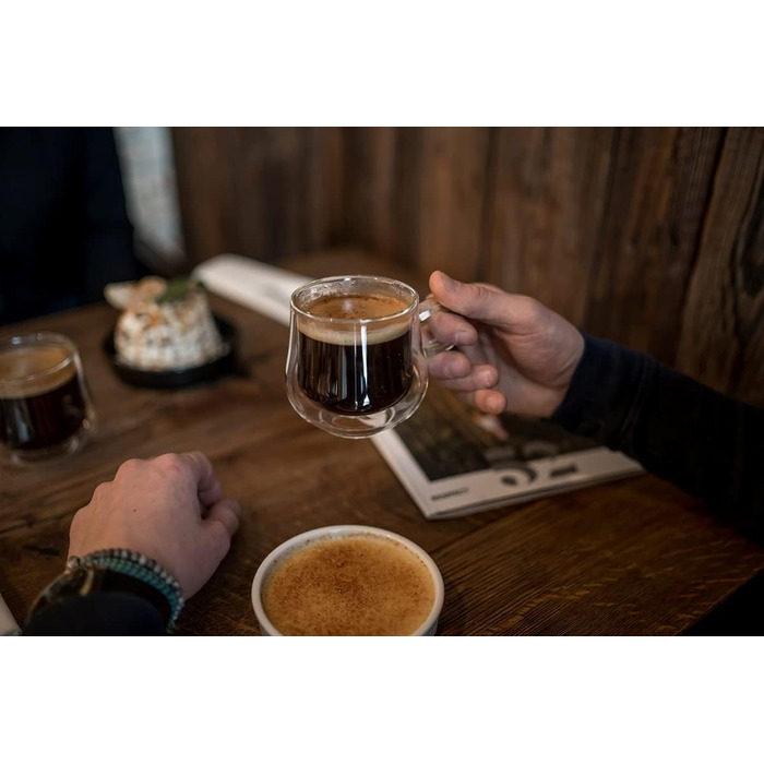 Консимо. Кофейные бокалы с двойными стенками Бокалы для коктейлей Стаканы для воды Стакан для чая Чашка для чая - Прозрачный набор из 2 шт. (Bolla, 250 мл)