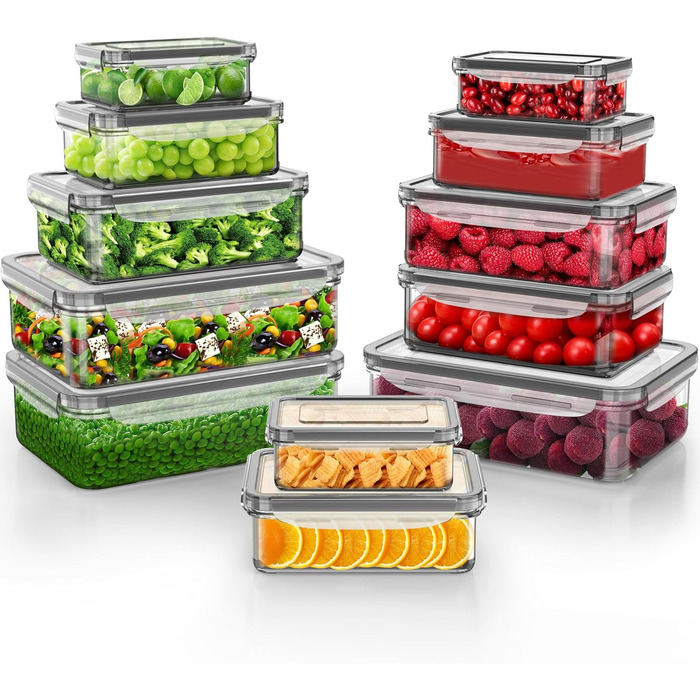 Набір прозорих контейнерів, 12 предметів, TUSEASY