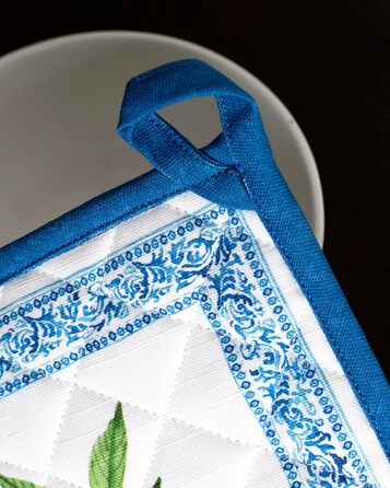 Рукавички для духовки Maison d&39 Hermine, підставки для каструль, 100 бавовна, термостійкі кухонні рукавички, рукавички для духовки (19 см x 33 см) та підставки для каструль (20 см x 20 см) для приготування їжі, Morzine - рукавички для духовки на День по