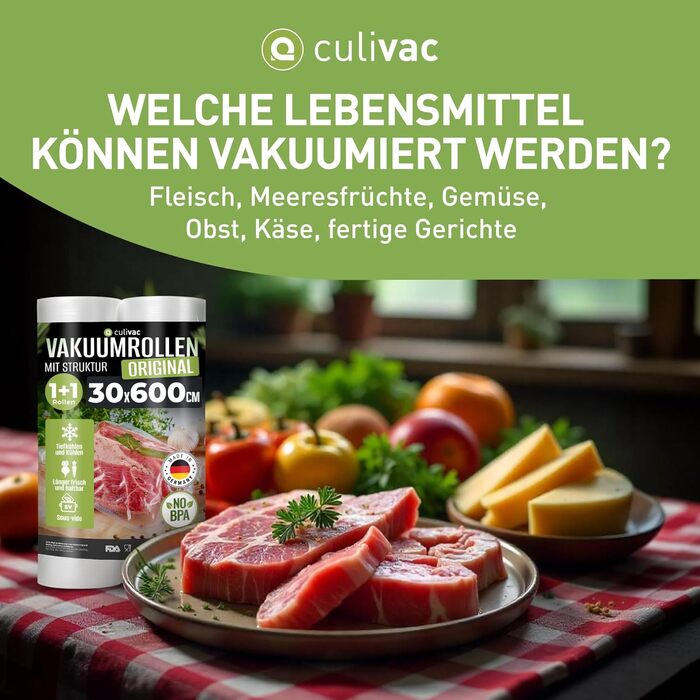 Рулони плівки 2 предмета 28 x 600 см culivac