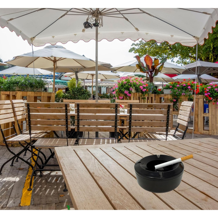 Пепельница 6 шт 10,5 см черная Generisch